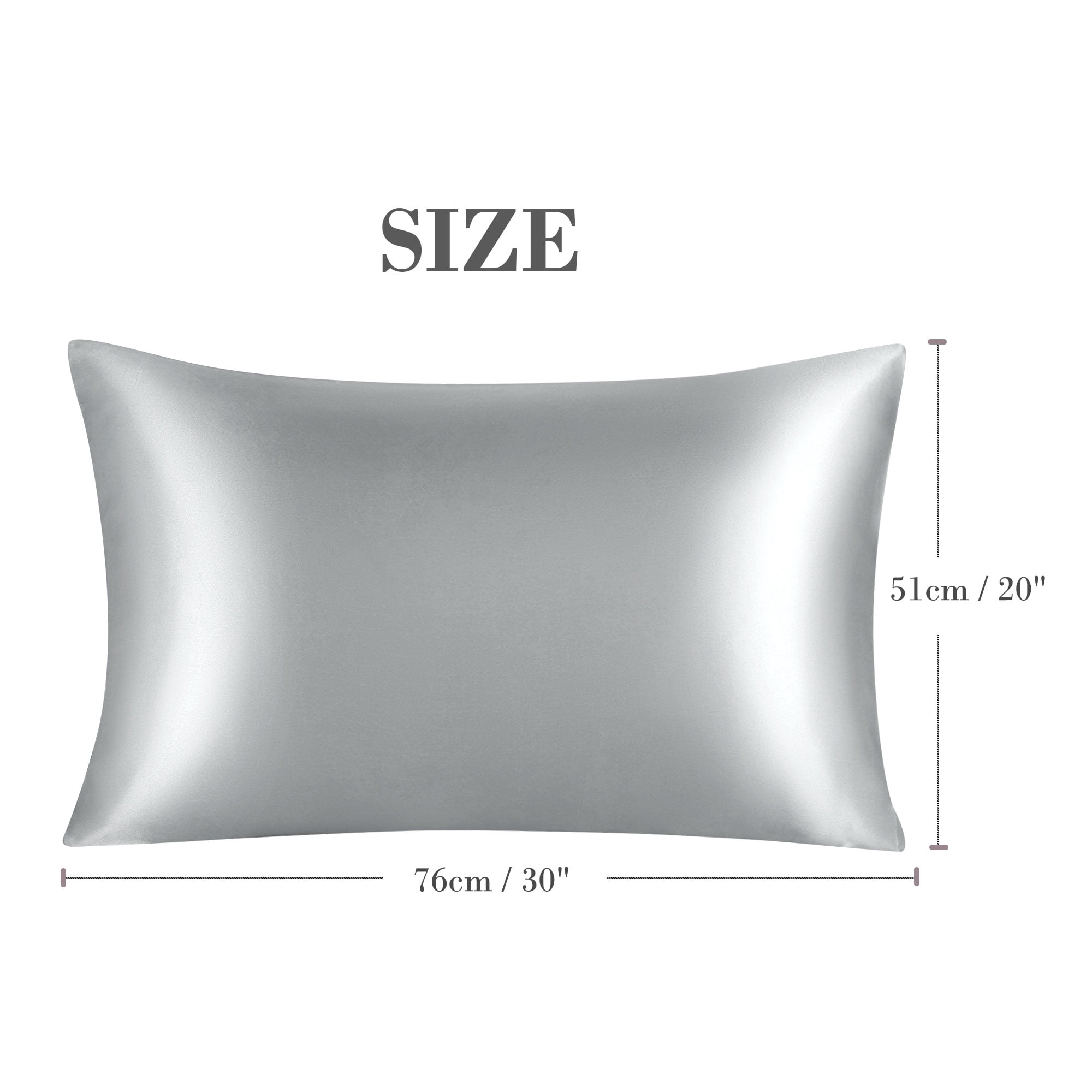Unique Bargains Satin Envelope Closure Pillowcases Set of 2 Silver 20"x30"