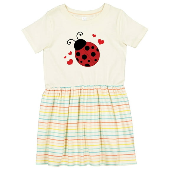 Inktastic Lady Bug and Hearts Girls Toddler Dress