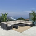 thumbnail image 6 of Santa Cruz Outdoor 12-Pc Dark Brown Wicker Sectional Sofa Set with Beige Cushion, 6 of 13