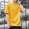 thumbnail image 3 of Camisetas para hombre, camisetas holgadas, camisetas lisas para hombre, 100 % algodón, holgadas, sin logotipo, amarillas, básicas, elegantes, informales, tallas XL, venta al por mayor, elegantes y ori, 3 of 5