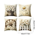 thumbnail image 2 of Cheapark 4-Pack Daisies Watercolor Flower Throw Pillow Cases Farmhouse Style Decor Covers For Living Room Bedroom Patio Sofa Couch, 2 of 6