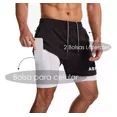 thumbnail image 3 of Gym Short Con Licra Deportiva 2 En 1 Correr Calidad Asrv Bk, 3 of 8