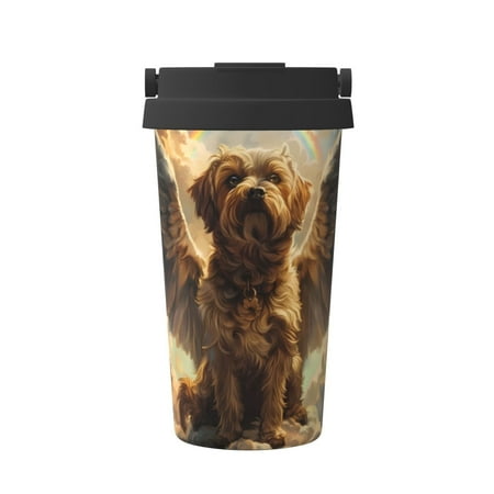 

Goofa Cloud Rainbow Winged Dog for Insulated Travel Coffee Mug Spill Proof Leak Proof 16 OZCoffee Tumbler Reusable Coffee Cups with Lids Thermos for Hot and Cold Drink