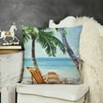 thumbnail image 2 of YINGXI  Palm Tree Throw Pillow Covers Tropical Beach Pillow Cases Green Leaves Decorative Cushion Covers for Sofa Couch Living Room 22x22in, 2 of 5