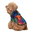 thumbnail image 5 of Fotbe Vibrant Rainbow Parrot Fantasy Print Small Dog Sweater Hoodies Pet Grey Hooded Soft Fleece Sweatshirts with Pocket Fall Winter Puppy Cat Sweaters Warm Clothes-Small, 5 of 7
