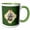 Green/White, variant on 3drose, Sparrow Birds, Christmas Decorated Birdhouse, Green Design, 11oz Two-tone Black Mug