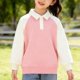 thumbnail image 5 of Sudaderas sin capucha Ropa para niños Camisa con bloques de color para niños y niñas Sudadera con solapa con inserción en los hombros Top infantil de primavera en contraste Camiseta de algodón para ni, 5 of 6