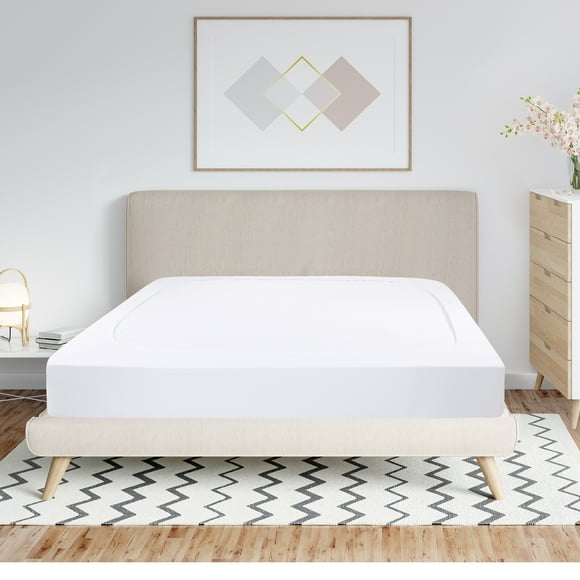 PiccoCasa Box Spring Cover Wrap Around 4 Sides, Smooth Stretchy White Queen