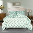 thumbnail image 4 of True North by Sleep Philosophy 3-Piece Aqua Reversible Plush Microvelour Print Comforter Set, Full/Queen, 4 of 4