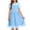 Light Blue, variant on Girls Tiered Maxi Dress, Striped Ruffle Strap Sleeveless Summer Dress, A-Line Casual Party Dress for Tween Girls