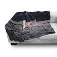 thumbnail image 3 of Outer Space Soft Flannel Fleece Blanket, Moon Astronaut on Universe with American Flag Milky Way Inspired Future Picture, Cozy Plush for Indoor and Outdoor Use, 50" x 70", Brown Blue, by Ambesonne, 3 of 6