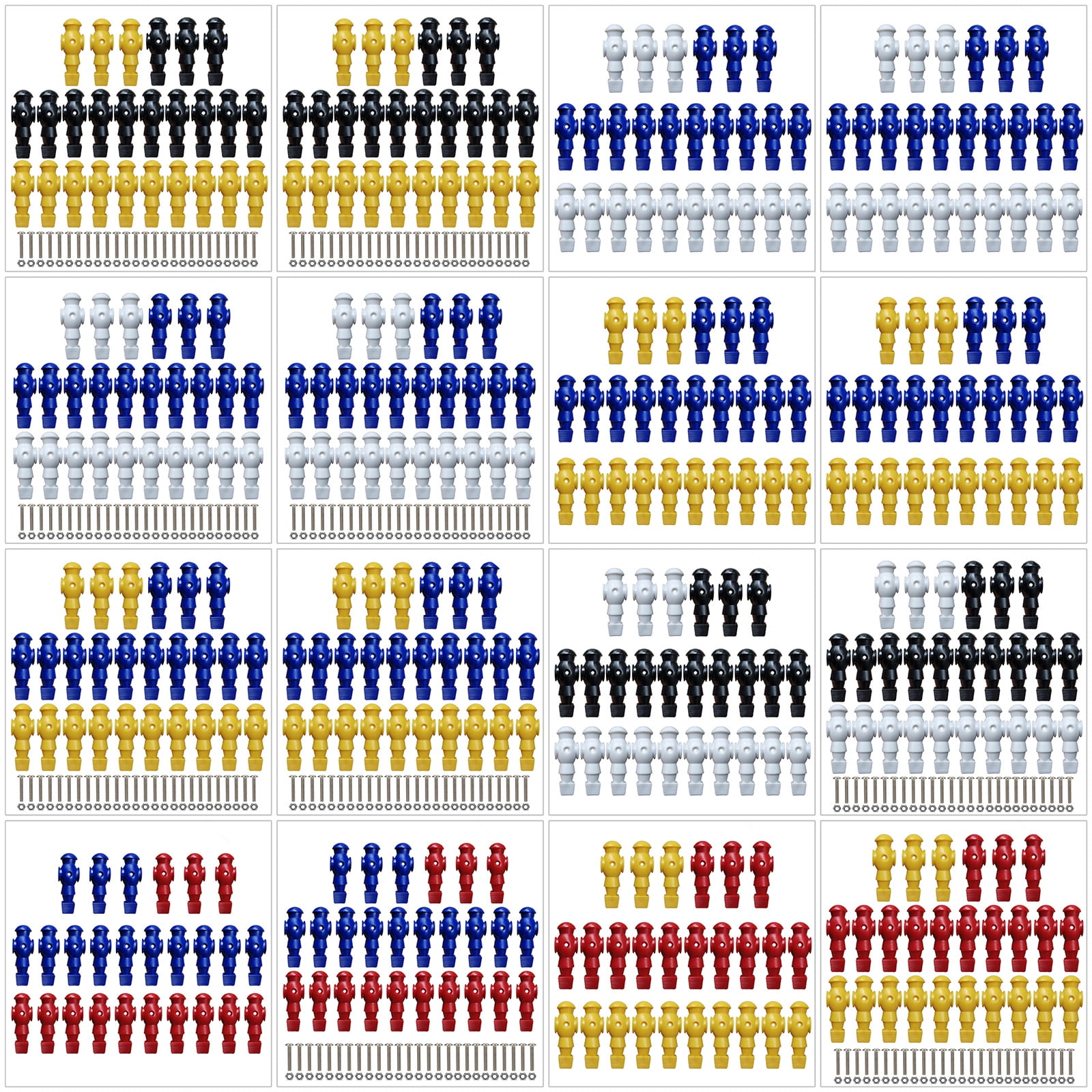 26Pcs Standard Size Foosball Replacement Players Table Foosball Player Plastic Soccer Men Games Players Figure Enduring