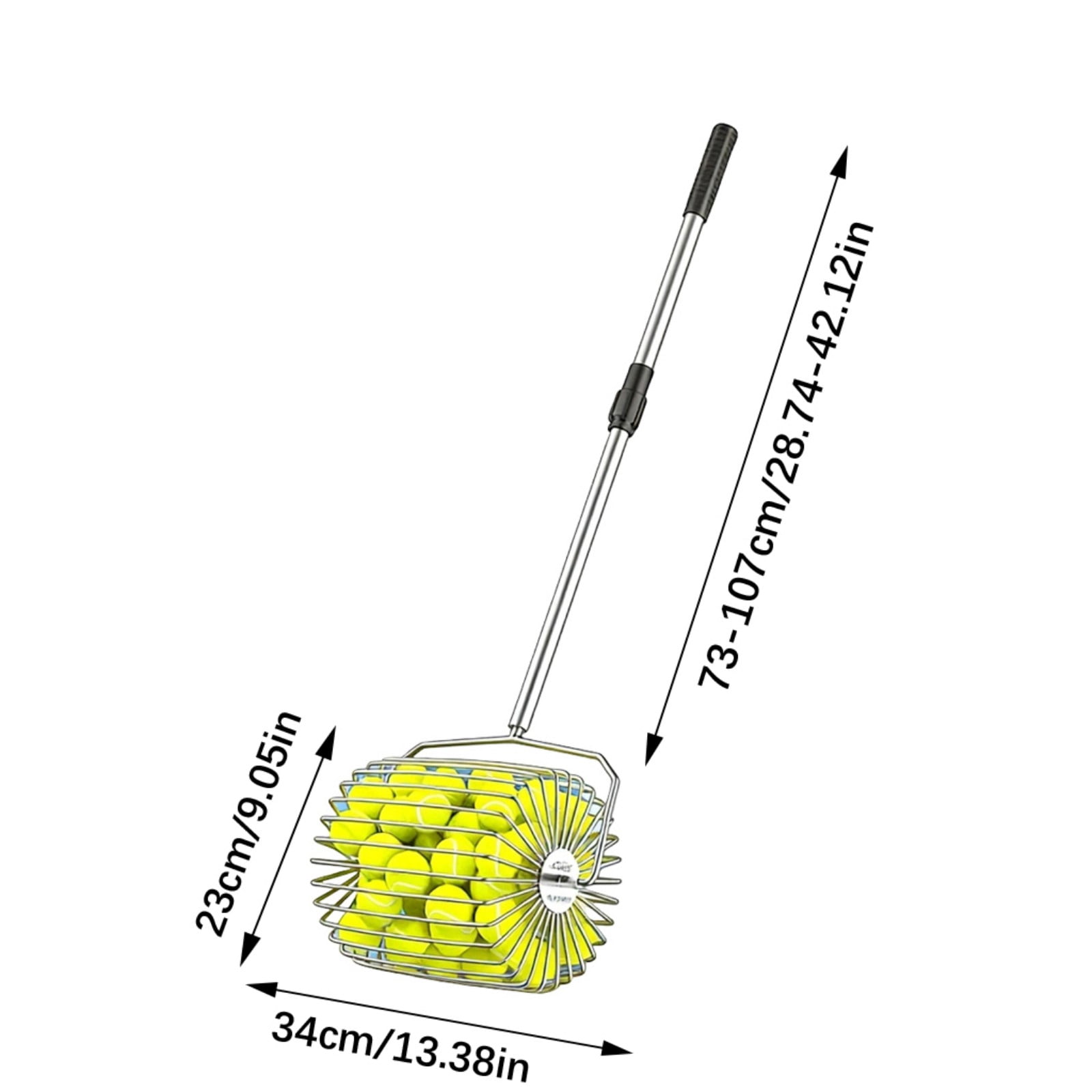 Tennis Balls Retrievers with Handle Pickleballs Pickup Hoppers Pickleballs Tennis Balls Collector Basket Pickers Upper
