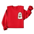 thumbnail image 4 of Long Sleeve Funny Sweatshirts for Women Crew Neck Halloween Sweatshirt Pumpkin Ghost Cute Graphic Sweater Tops Orange, M, 4 of 7