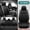 Black, variant on Telimocy Customed For Nissan Frontier 2013-2021 Crew Cab Car Seat Cover 5-seat Faux Leather Full Breathable,Black&Gray