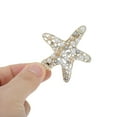 thumbnail image 4 of Unique Bargains 1 Pc Hair Clips Fashion Elegant Starfish Spring Clip Hairdo Clip Gold Tone White, 4 of 5