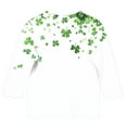 thumbnail image 4 of LckLvx Kids St Patricks Day Tops Cute Print 3/4 Sleeve Crewneck Shamrock Graphic Pullover Casual Blouse 3-12 Years, 4 of 5
