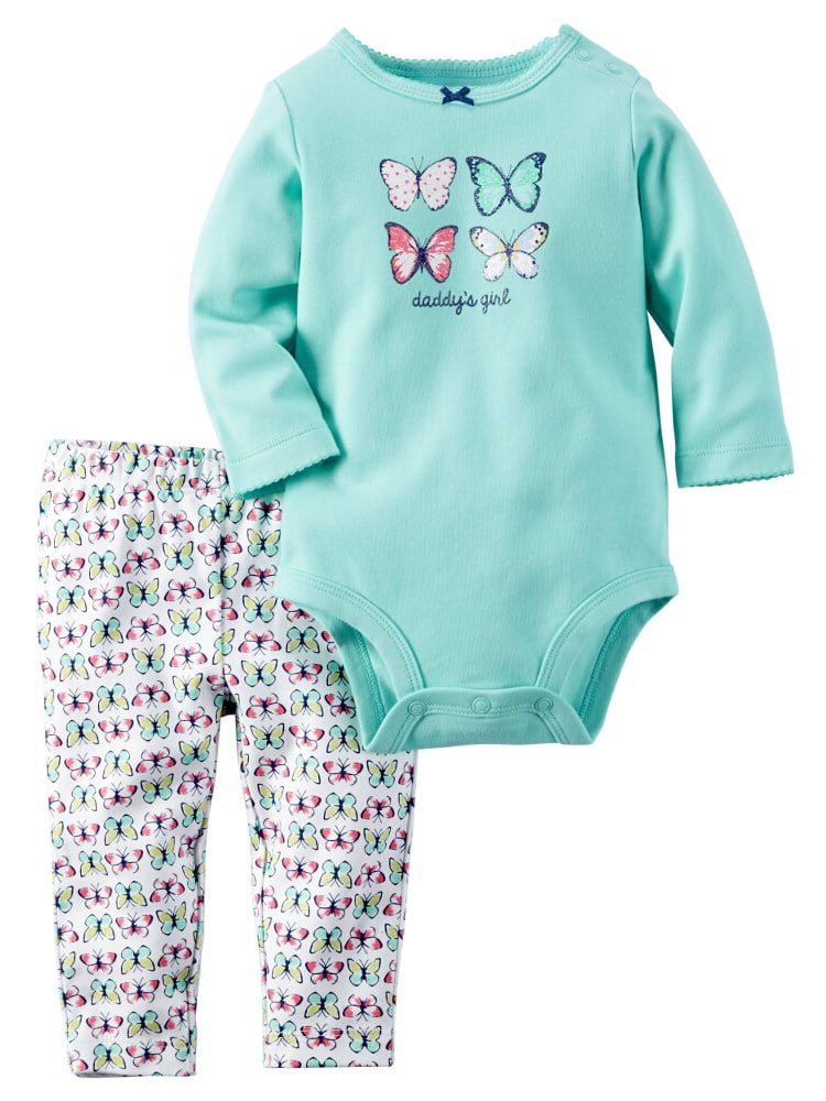 Carter's NWT 6M Infant Girl Butterly Long Sleeve Top French Terry Pant Set