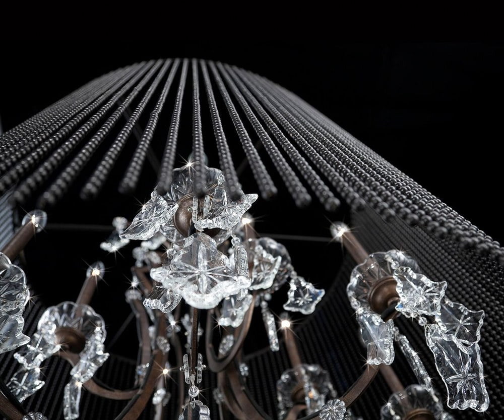 Traditional Large Beaded Curtain with Trimmable Metal Beads 55 inches Pendants-Chrome Finish Bailey Street Home 79-Bel-1862942