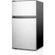 3.2 Cu.ft Mini Fridge with Freezer, 2 Door Compact Refrigerator with Low Noise, Mini Refrigerator with Freezer For Bedroom, Living Room, Dorm, Kitchen, Office (Sliver)