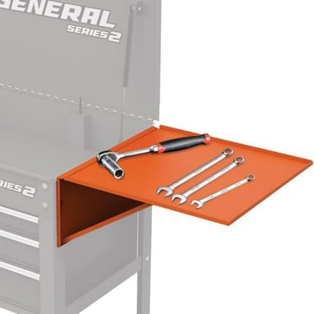 Folding Side Tray for 4 Drawer US General Tech Cart, Orange Color$$Office