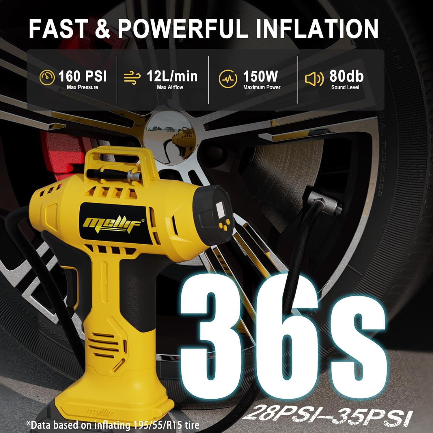 Cordless Tire Inflator Air Compressor Compatible with Dewalt 20V MAX Battery(Tool Only)