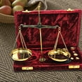 thumbnail image 5 of Classic Decorative Justice Scale in Blue Velvet Case - Gold-Plated Brass Balance Scale for Collectors, Vintage Home Decor, or Jewelry Display, 5 of 5