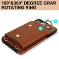 thumbnail image 4 of Allytechgroup Wallet Case for Apple iPhone 8 Plus/7 Plus, RFID Blocking Crossbody Shoulder Strap Hand Wrist Cards Holder Ring Stand Bumper Drop Protection Phone Case for Girls Women, Brown, 4 of 9