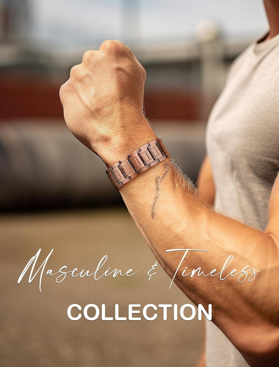 Wollet 3X Magnetic Copper Bracelet for Men,Bracelets, Adjustable Bracelet
