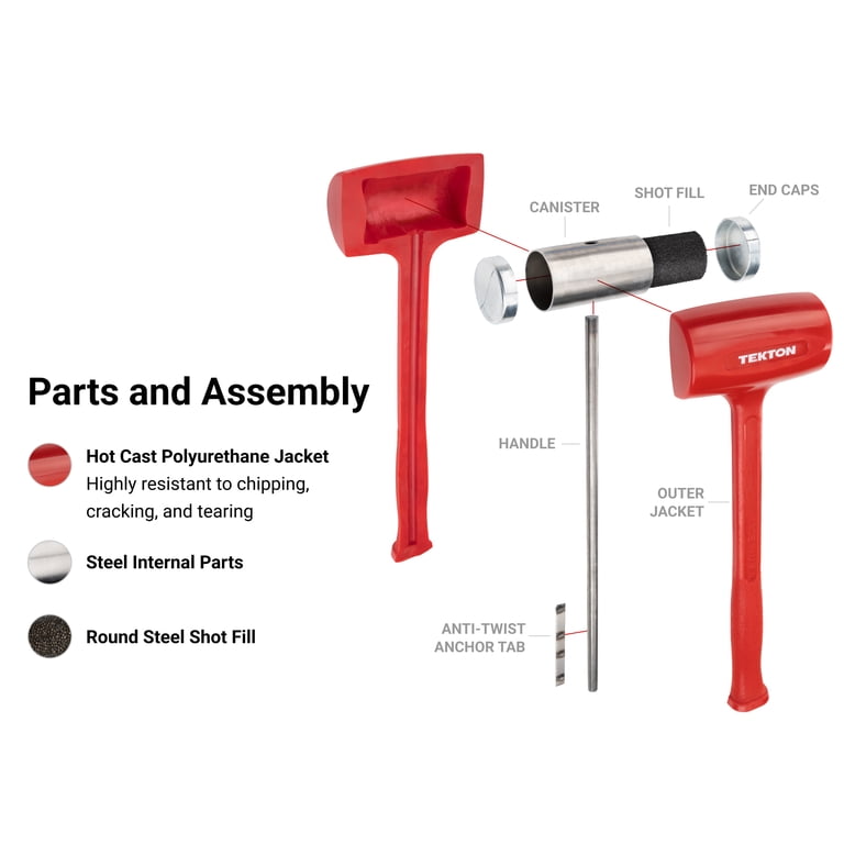 TEKTON Dead Blow Hammer Set – 7-Piece (13 To 88 Oz.) – Made In USA, Soft-Face, Steel Shot Fill, Non-Slip Grip