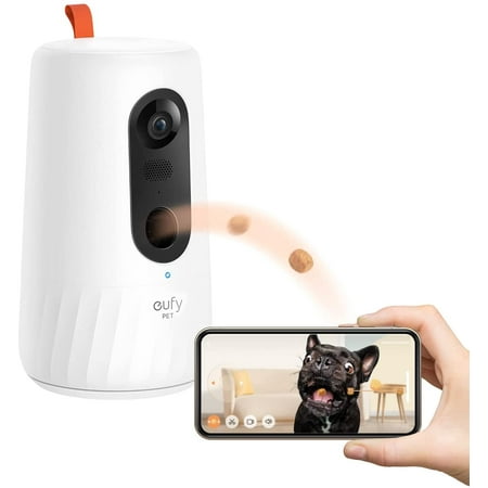 eufy 1080P Pet Dog Camera D605 with Phone App  Dog Treat Dispenser 2-Way Audio