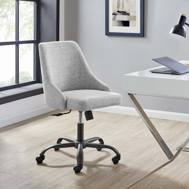 Modway Designate Swivel Upholstered Office Chair, Black Gray