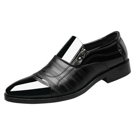 

HGWXX7 Stylish Shoes Business Dress Shoes Pointed Head Men Shoes A Pedal Casual Lazy Side Zipper Shoe