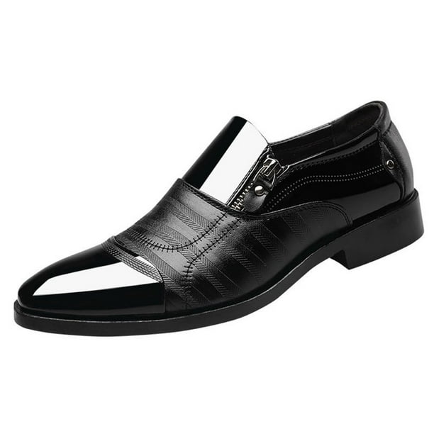 XZNGL Chaussures de Sport Hommes de Tête Pointue Chaussures une Pédale Décontractée Paresseux Côté Fermeture Éclair Chaussure