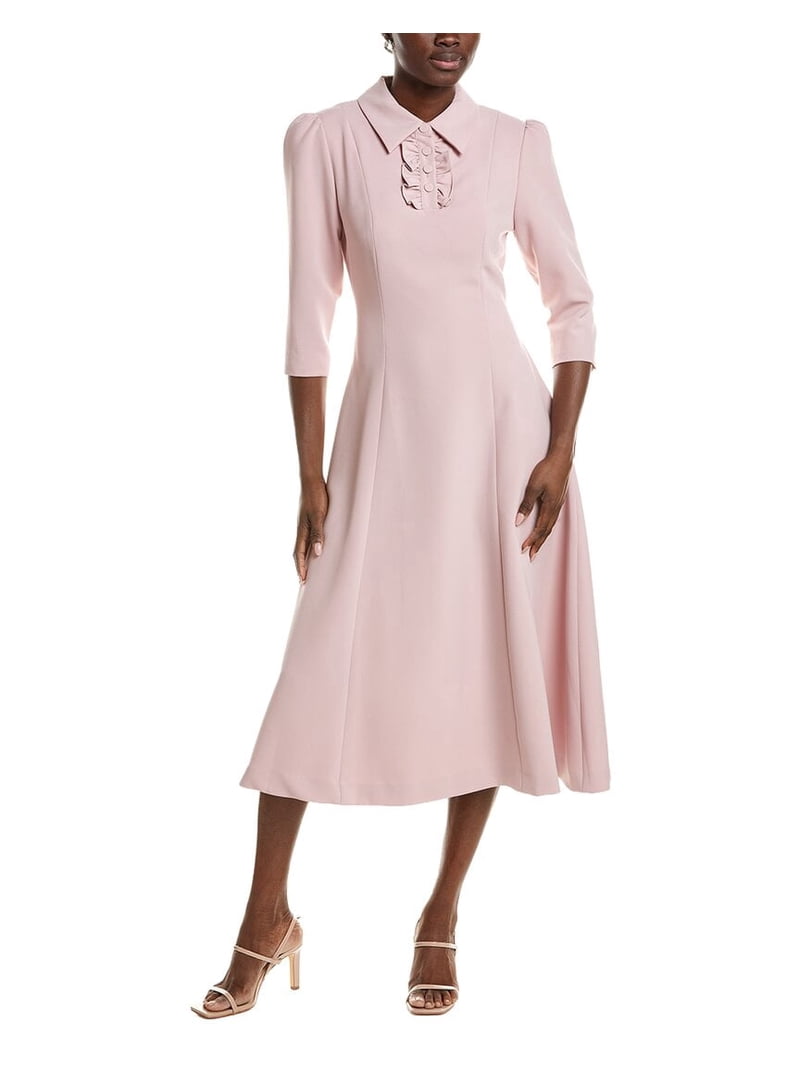 burryco a-line dress womens Pink Solid Midi Dress, 6, Pink Fabric Type: SATIN Corset Bridal Gown with Size:XXS / US 0 Hand wash at a
