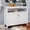 White 0, variant on White Kitchen Storage Cabinet with Glass Door - 41.93 MDF Sideboard Buffet with Sliding Doors and Adjustable Shelf for Dining Room