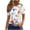 White-22, variant on perfectbot Women T-Shirts Short Sleeve Breathable Trendy Crew Neck Summer Blouses Boho Clothes ,S-3XL