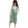 thumbnail image 2 of Povozer Girls Nightgowns Summer Soft Summer Toddler Button Up Pajamas Summer Pjs for Girls Boys for 2-3 Years,Green, 2 of 4