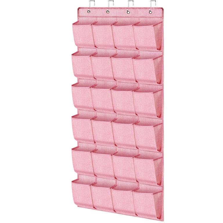 Shoe Organizer,Over the Door Hanging Shoe Rack Organizer for Closet  Door,Zapateras Storage Holder with 24 Large Pockets & 4 Sturdy Hooks for  Kids