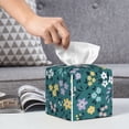 thumbnail image 6 of Lsque Floral Printed Tissue Box Cover Holder, Facial Paper Organizer Dispenser,Square with Bottom Belt, PVC Leather Decorative Organizer, 6 of 8