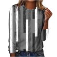 thumbnail image 2 of Aloohaidyvio Tops and Blouses ,Women Tops Casual Long Sleeve Printing Round Neck Loose T-Shirt Blouse, 2 of 5
