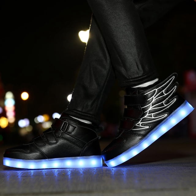 LED para Niños Niño Zapatillas Iluminadas Zapatillas Deportivas Informales Luminosas para Niños Negro 33 Baoblaze Zapatos LED para niños