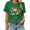 1-Green, variant on UNISHE Women's Blue Boho Scalloped Flower Graphic Short Sleeve T-Shirt Cotton Crewneck Top