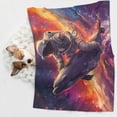 thumbnail image 6 of Naloa Astronaut Dolphin Dog Blanket, 3 Sizes Cat Blanket for Indoor Cats Large Medium Small Dog Gifts-Medium, 6 of 8