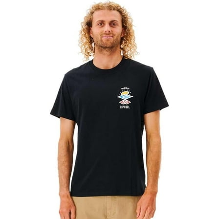 Rip Curl BLACK Men's Search Icon Short Sleeve T-shirt, US X-Large