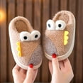 thumbnail image 4 of Otqutp Toddler Home Shoes Kids Dinosaur Slippers for Girls Boys Slippers Comfy House Slippers Bedroom Home Slippers Autumn Winter Warm Indoor Shoes(Off-White,9-9.5 Years), 4 of 5