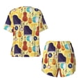 thumbnail image 5 of Qekee Musical Instruments Women's Pajama Set Short Sleeve Sleepwear Summer Home Wear with Pockets Soft Short Sleeve Shirt - Musical Instruments, 5 of 9