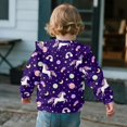 thumbnail image 4 of Yuyamidu Space Horse Sweatshirt for Girls 4T 5T Purple Ruffle Long Sleeve Top Y2K Graphic Crewneck Sweatshirts Soft Lightweight Workout Pullover Everyday Clothes, 4 of 8