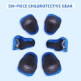thumbnail image 4 of NIBOLOG 6Pcs/Set Kids Protective Gears Breathable All Round Multipurpose 6 in 1 Adjustable Kids Knee Elbow Pads with Wrist Guards for Roller Skating Skateboarding Cycling, 4 of 8