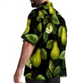 thumbnail image 3 of pear Men's Short Sleeve Button Down Hawaiian Beach Printed Casual Shirts, 3 of 6
